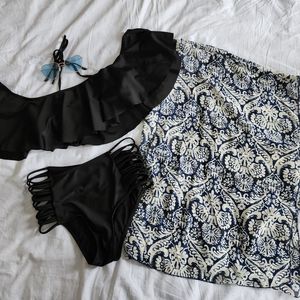 🚨 4/$20 Blue Patterned Shawl Bathing Suit Cover